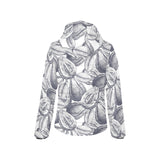 Guava tropical hand drawn pattern Women's Padded Hooded Jacket