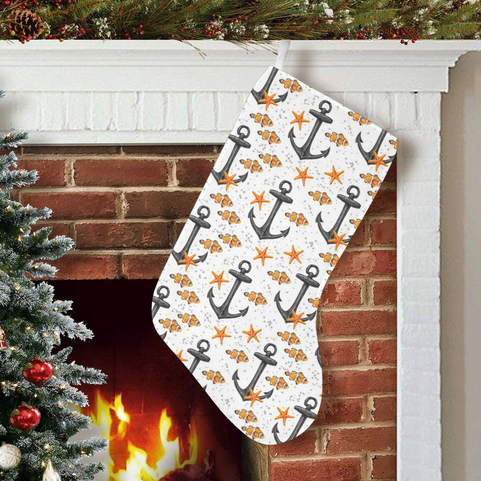 Clown Fish Pattern Print Design 02 Christmas Stocking