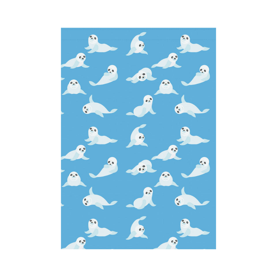 Cute sea lion seal pattern background House Flag Garden Flag