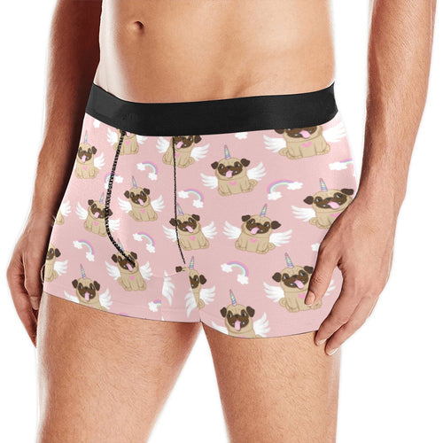 Cute unicorn pug pattern Men's All Over Print Boxer Briefs Men's Underwear