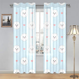 White cute pomeranian pattern Gauze Curtain