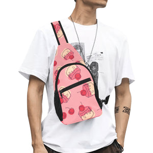 Cake cherry pattern All Over Print Chest Bag