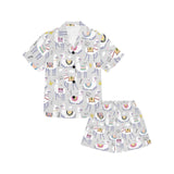 Cute Llama Alpaca pattern Kids' Boys' Girls' V-Neck Short Pajama Set