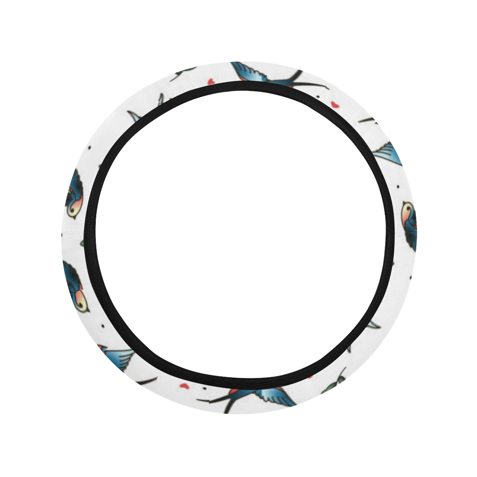 Swallow Pattern Print Design 04 Car Steering Wheel Cover