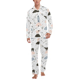 Polar bears star poka dot pattern Men's Long Pajama Set