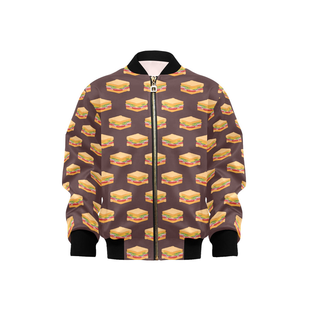 Sandwich Pattern Print Design 04 Kids' Boys' Girls' Bomber Jacket