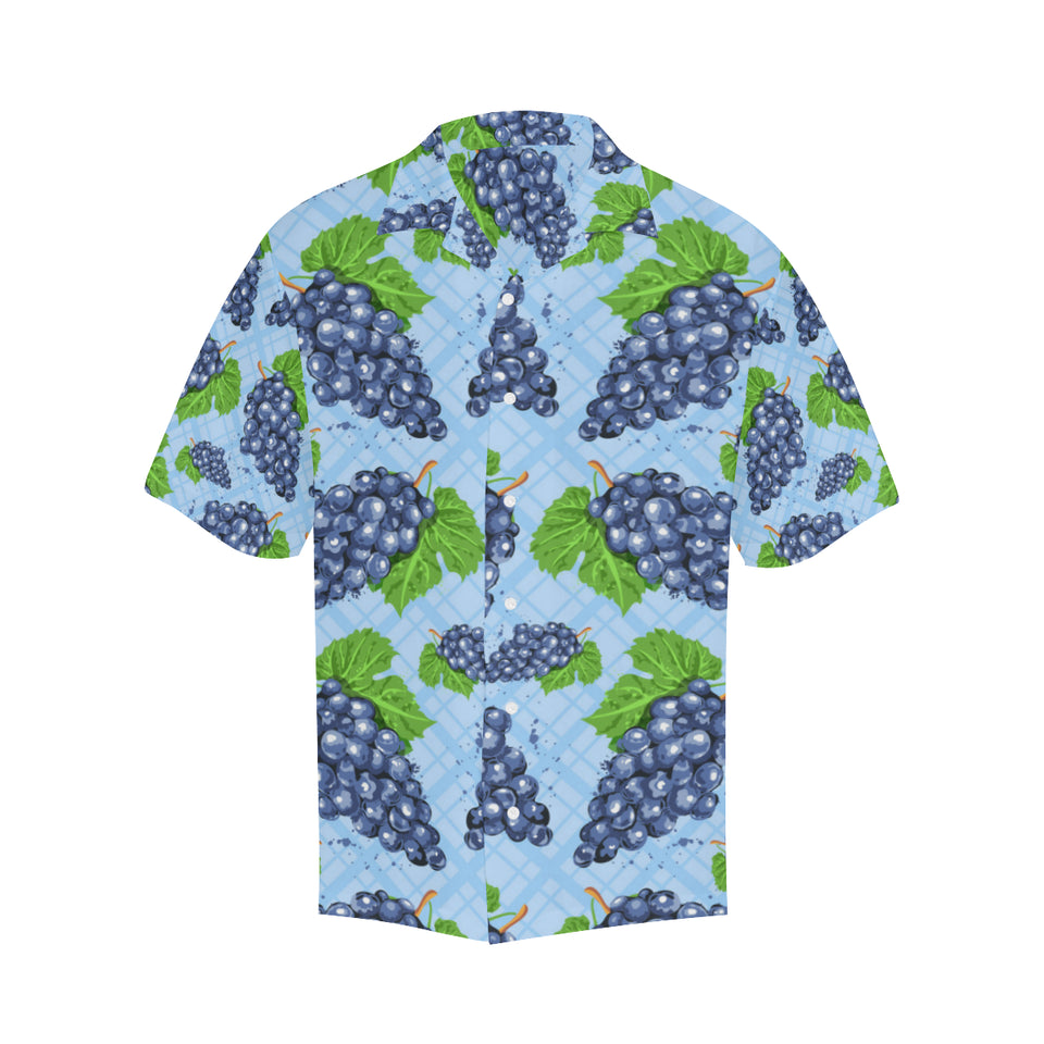 Watercolor grape pattern Men's All Over Print Hawaiian Shirt