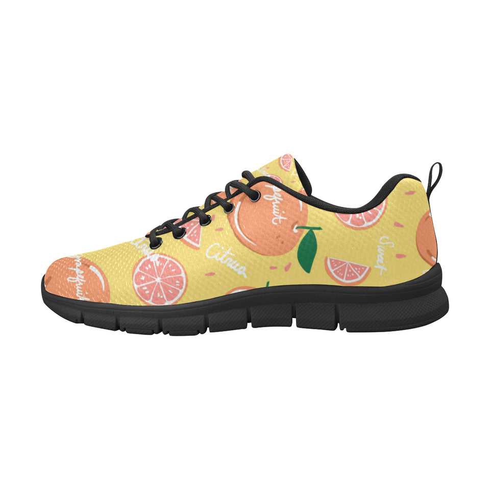 Grapefruit yellow background Men's Sneaker Shoes