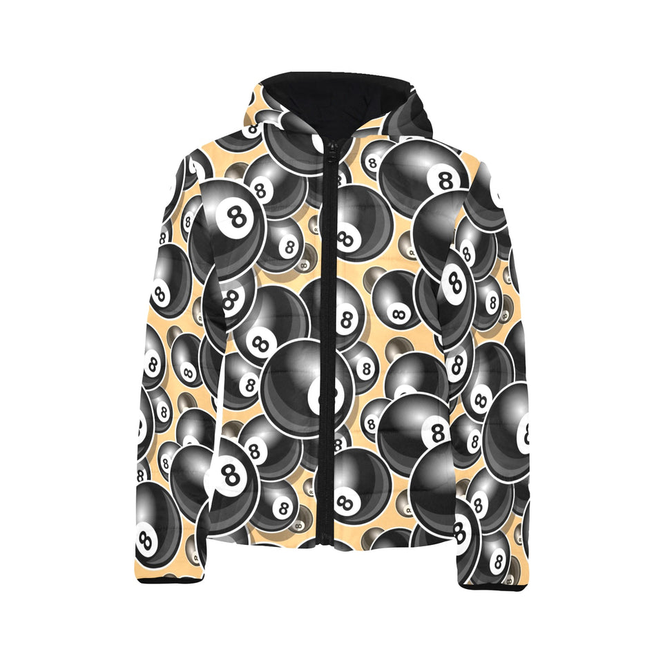 Billiard Ball Pattern Print Design 04 Kids' Boys' Girls' Padded Hooded Jacket