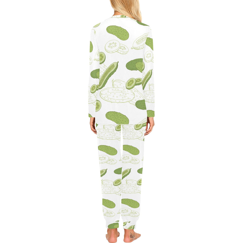 Cucumber sketch pattern Women's All Over Print Pajama Set