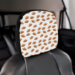 Clown Fish Pattern Print Design 03 Car Headrest Cover