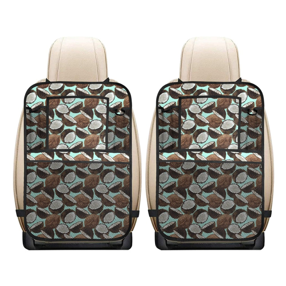 Coconut Pattern Print Design 03 Car Seat Back Organizer