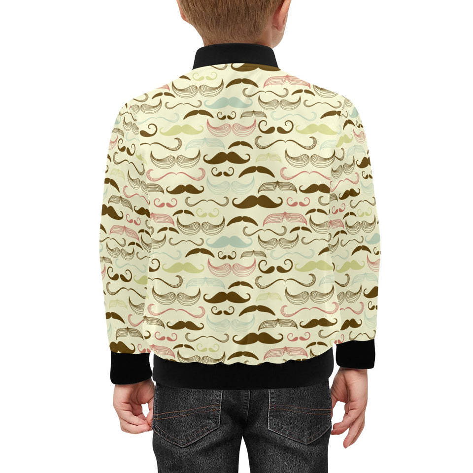 Mustache Beard Pattern Print Design 01 Kids' Boys' Girls' Bomber Jacket
