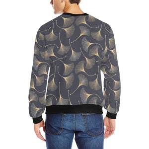Gold ginkgo leaves Men's Crew Neck Sweatshirt