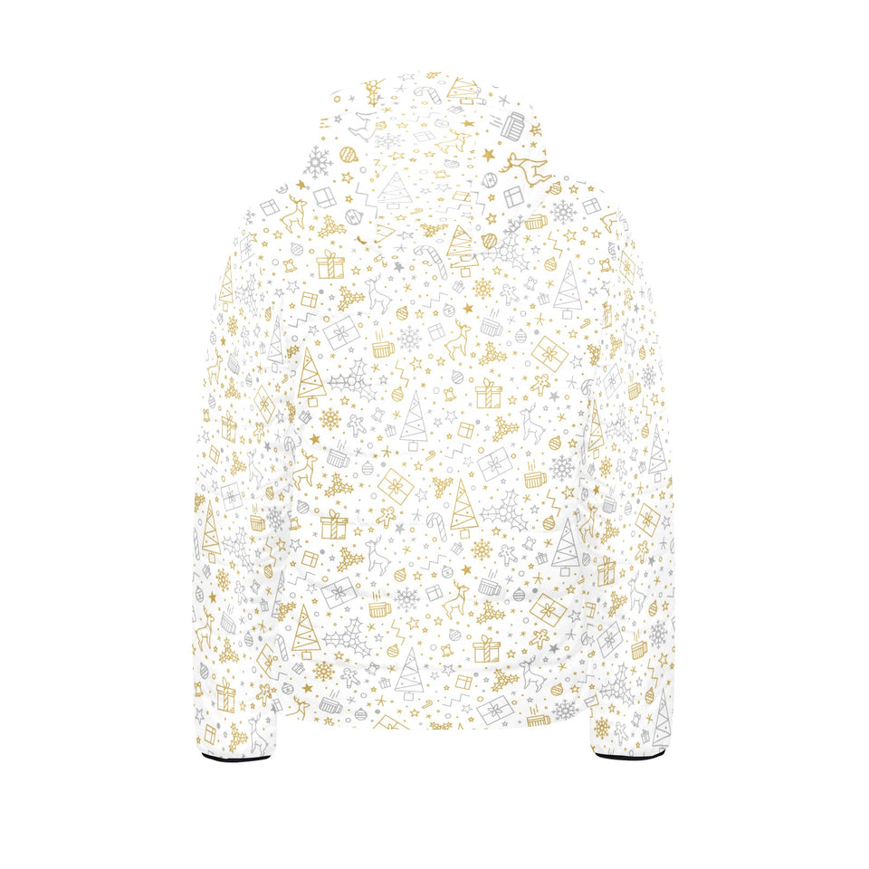 Christmas tree Christmas element Silver gold patte Kids' Boys' Girls' Padded Hooded Jacket