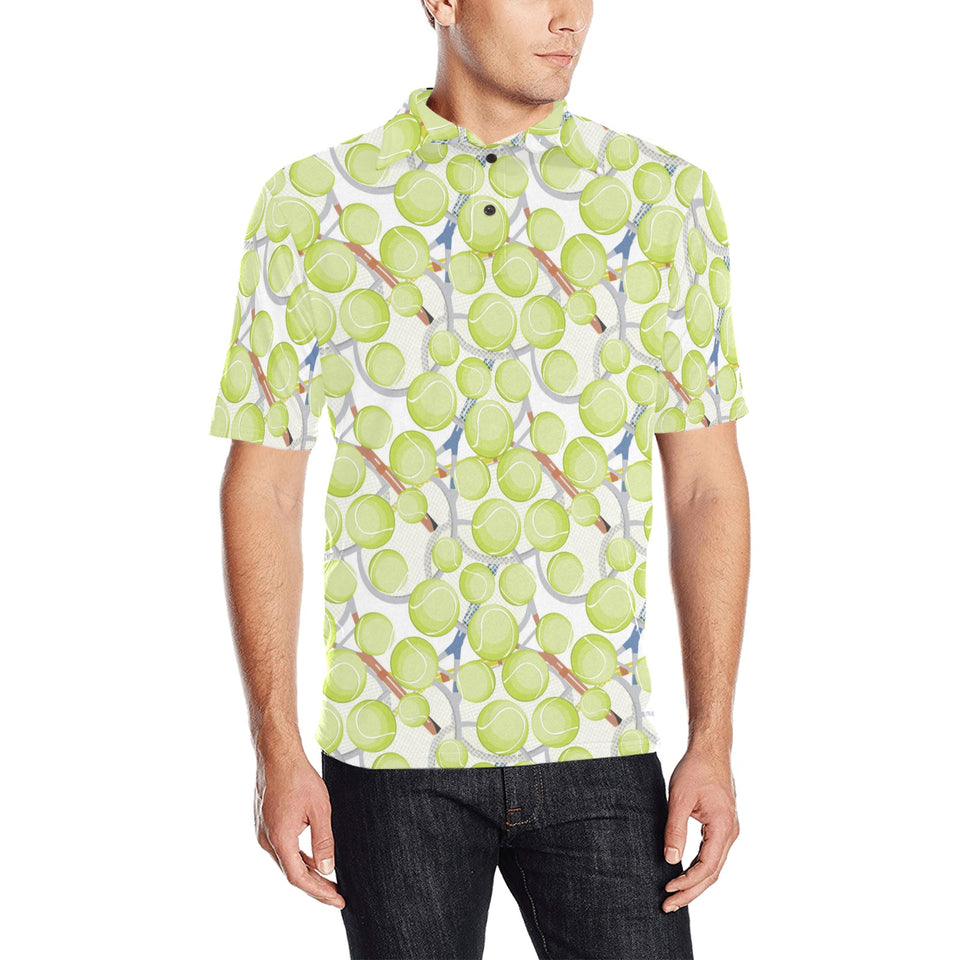 Tennis Pattern Print Design 01 Men's All Over Print Polo Shirt