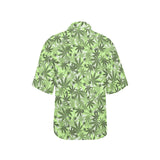 Canabis Marijuana Weed Pattern Print Design 01 Women's All Over Print Hawaiian Shirt