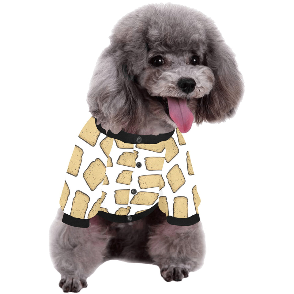 Bread Toast Pattern Print Design 03 All Over Print Pet Dog Round Neck Fuzzy Shirt