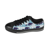 polar bear winter snow pattern Men's Low Top Canvas Shoes Black