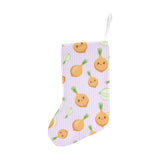 cute onions smiling faces purple background Christmas Stocking