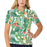 Cactus design pattern copy Women's All Over Print Polo Shirt
