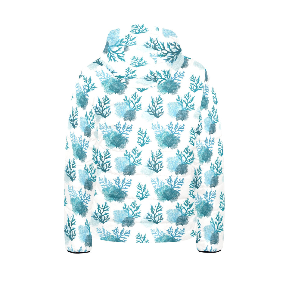 Coral Reef Pattern Print Design 04 Kids' Boys' Girls' Padded Hooded Jacket