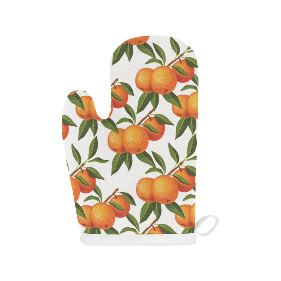 Oranges pattern background Heat Resistant Oven Mitts