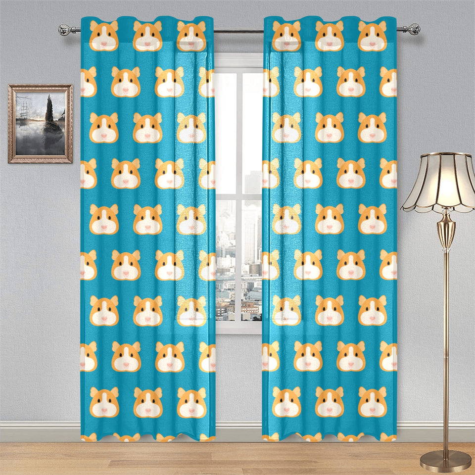 Guinea Pig Pattern Print Design 03 Gauze Curtain