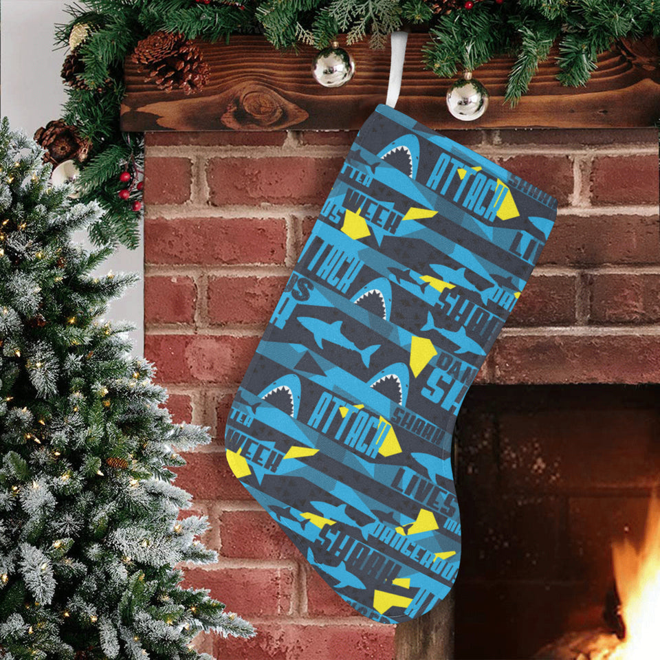 Shark dangerous Christmas Stocking