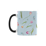 Watercolor Tulips pattern Morphing Mug Heat Changing Mug