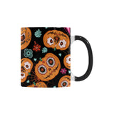 Pumpkin flowers spiderweb Halloween theme Morphing Mug Heat Changing Mug