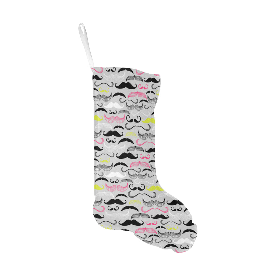 Mustache Beard Pattern Print Design 02 Christmas Stocking