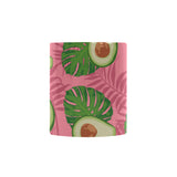 Avocado slices leaves pink back ground Morphing Mug Heat Changing Mug