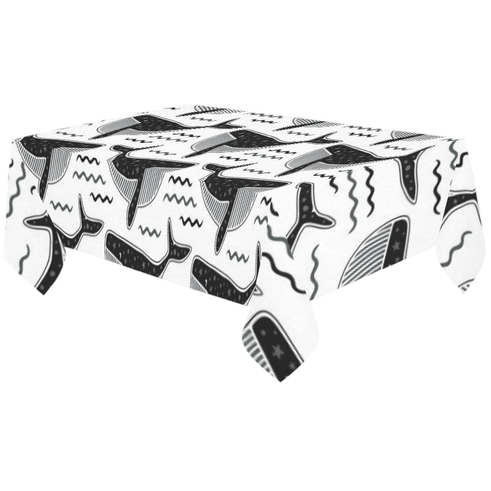 Black whale pattern Tablecloth