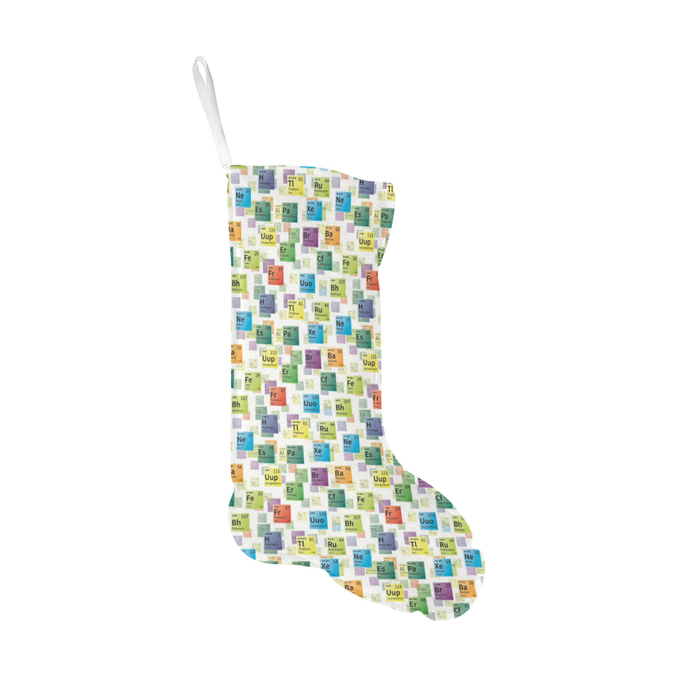 Chemistry Periodic Table Pattern Print Design 05 Christmas Stocking
