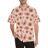 papaya leaves pattern Men's All Over Print Hawaiian Shirt
