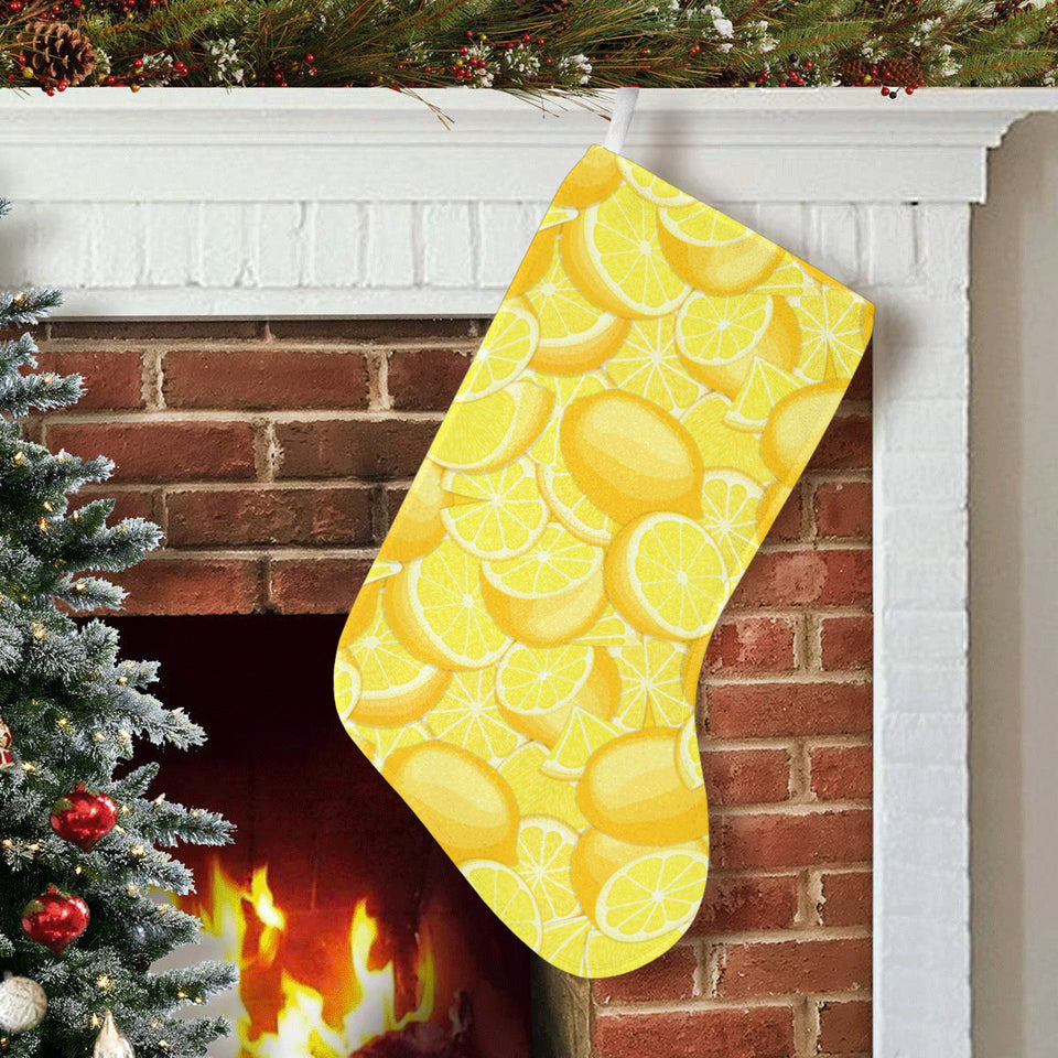 lemon pattern Christmas Stocking