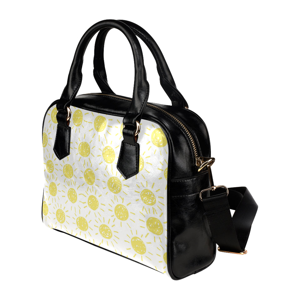 hand drawn sun pattern Shoulder Handbag