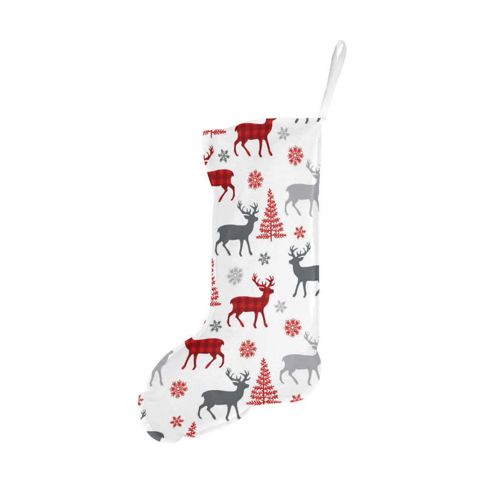 Deer tree snowflakes chrismas pattern Christmas Stocking
