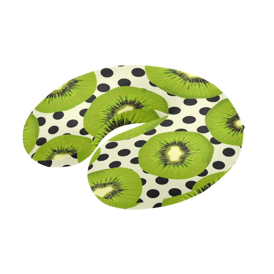 kiwi black dot background U-Shaped Travel Neck Pillow