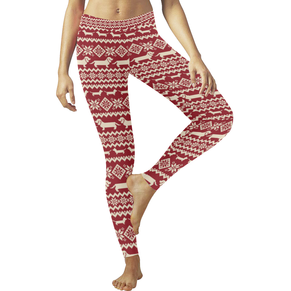 Dachshund Nordic pattern Women's Legging Fulfilled In US