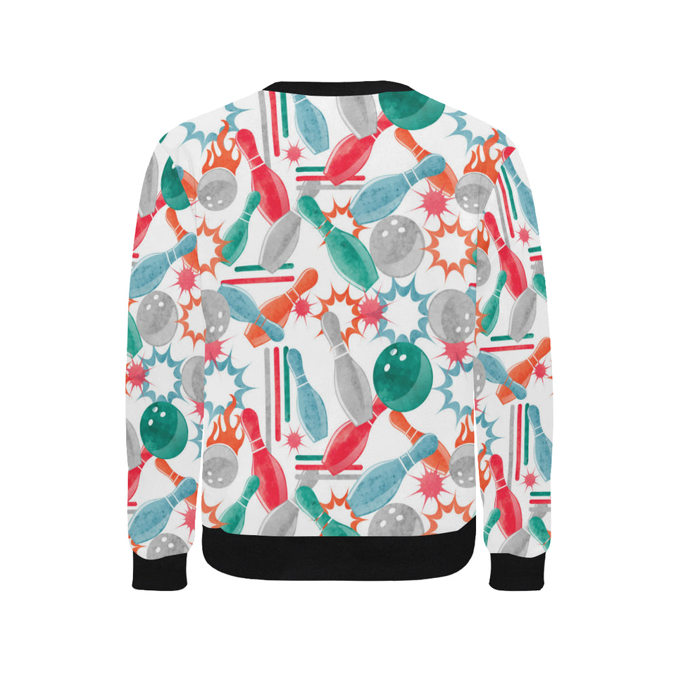 Watercolor bowling pattern Men's Crew Neck Sweatshirt