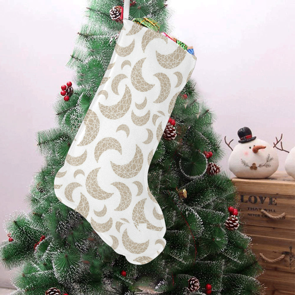 Cool gold moon abstract pattern Christmas Stocking
