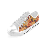 red rooster chicken cock pattern Men's Low Top Shoes White