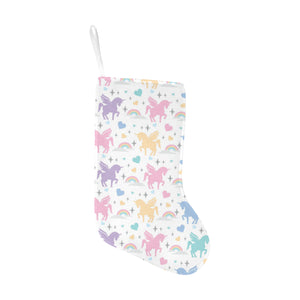 colorful unicorn rainbow heart pattern Christmas Stocking