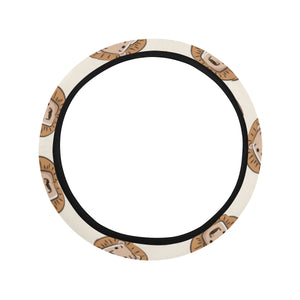 Lion Pattern Print Design 01 Car Steering Wheel Cover