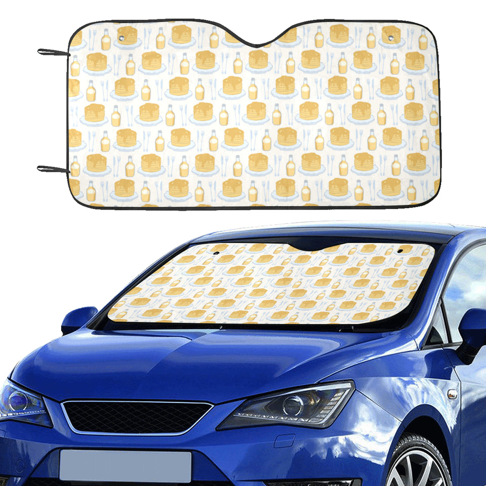 Pancake Pattern Print Design 05 Car Sun Shade