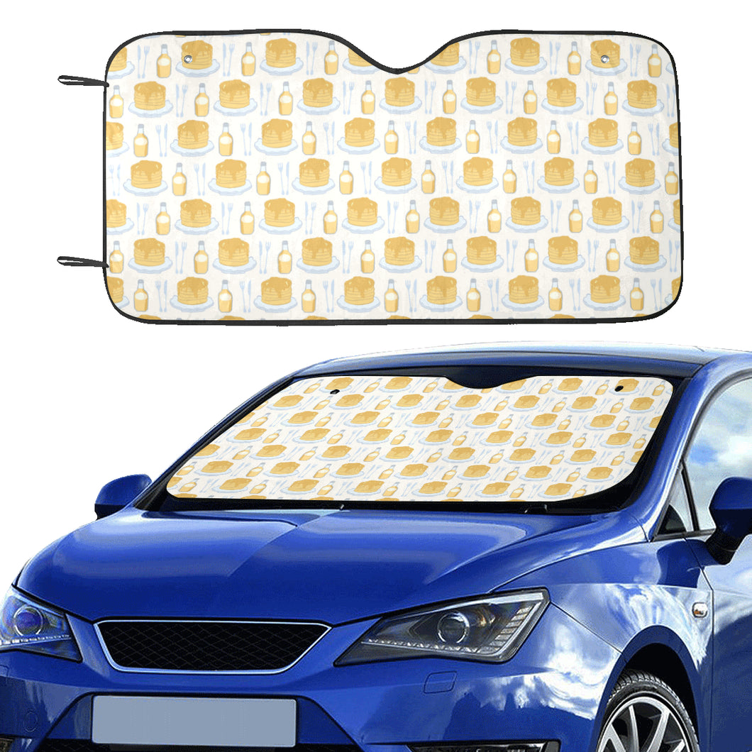 Pancake Pattern Print Design 05 Car Sun Shade