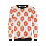 Grapefruit pattern Women's Crew Neck Sweatshirt