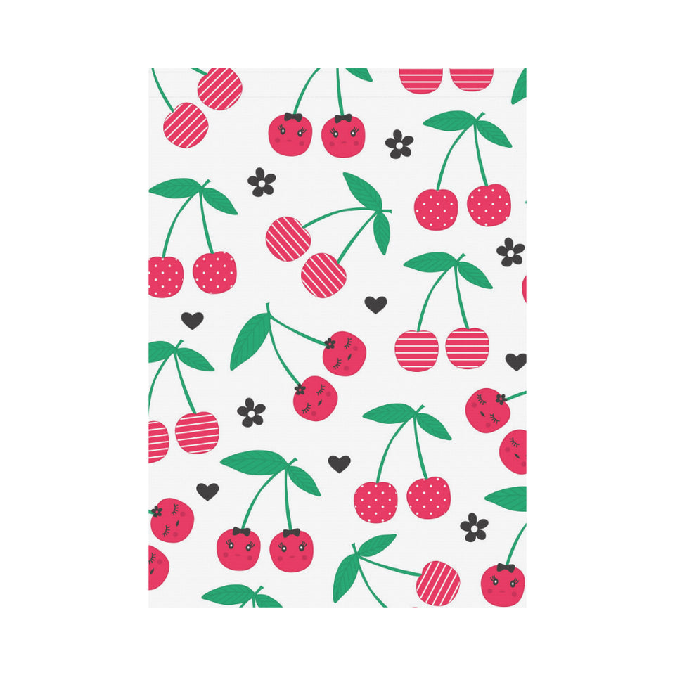 cherry pattern white background House Flag Garden Flag